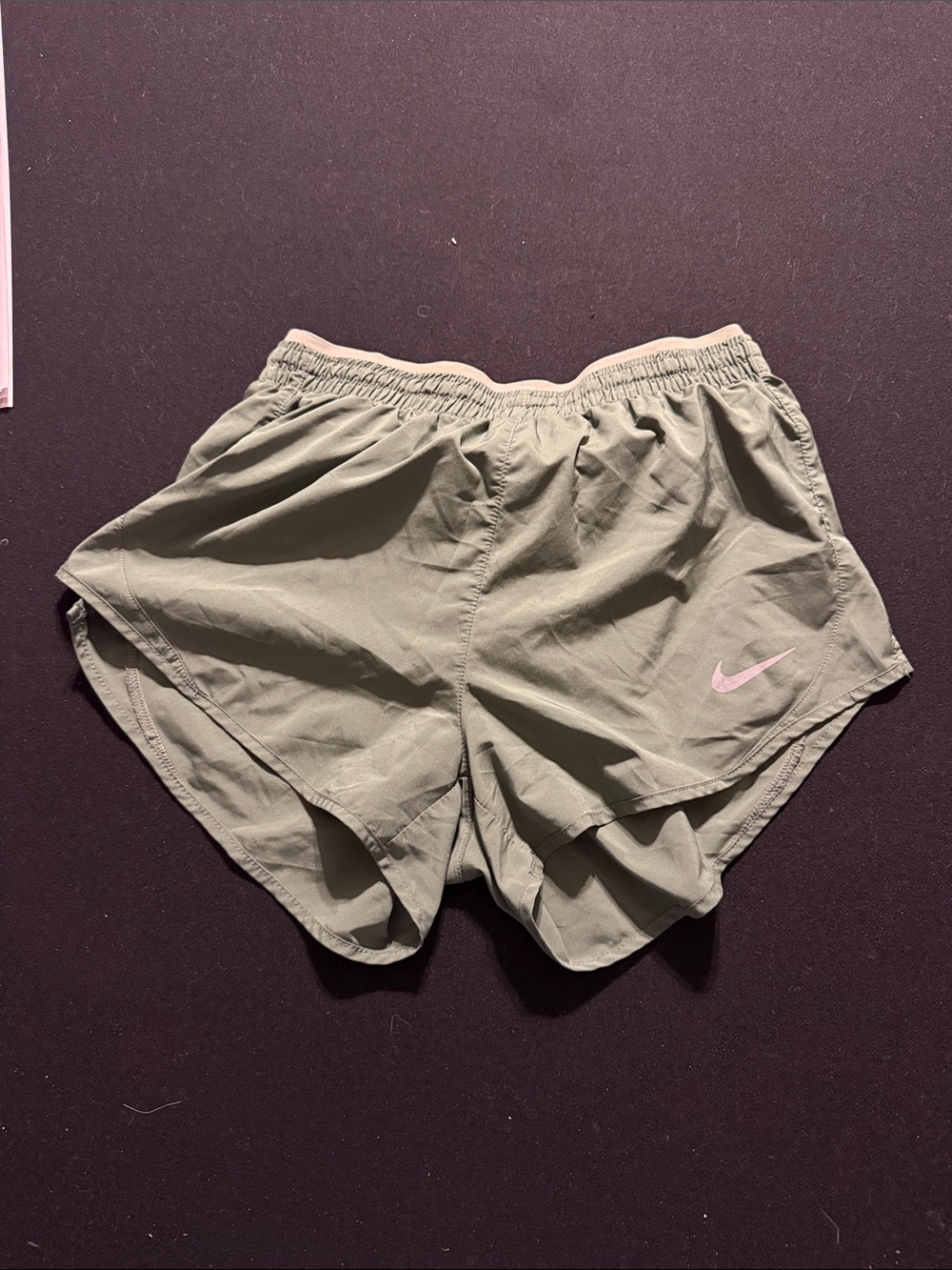 Nike Olive Green Athletic Shorts with Swoosh
